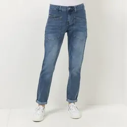 DINE 'N' DANCE Jeanshose Bachata knöchellang Boyfriend-Style konisches Bein