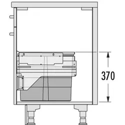 Hailo Einbauabfallsammler, Cargo, 3610851,KB 600, 54l, KF, dunkelgrau, Abfalleimer, Grau
