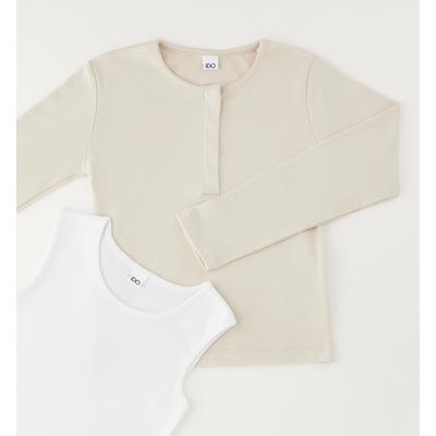 Pullunder IDO "GIRL SWEATER", Mädchen, Gr. 170, beige (cream), 50% Baumwolle, 50% Modal, Pullover Pullunder