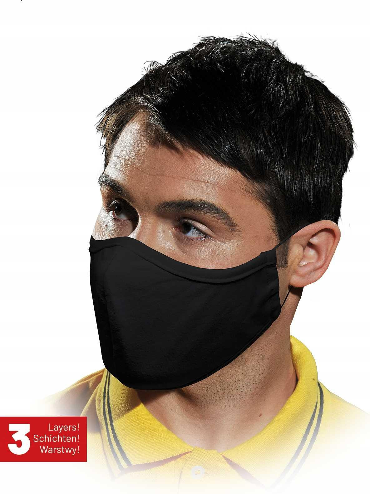 MAS-SAFERB Herbruikbaar mondmasker - Zwart