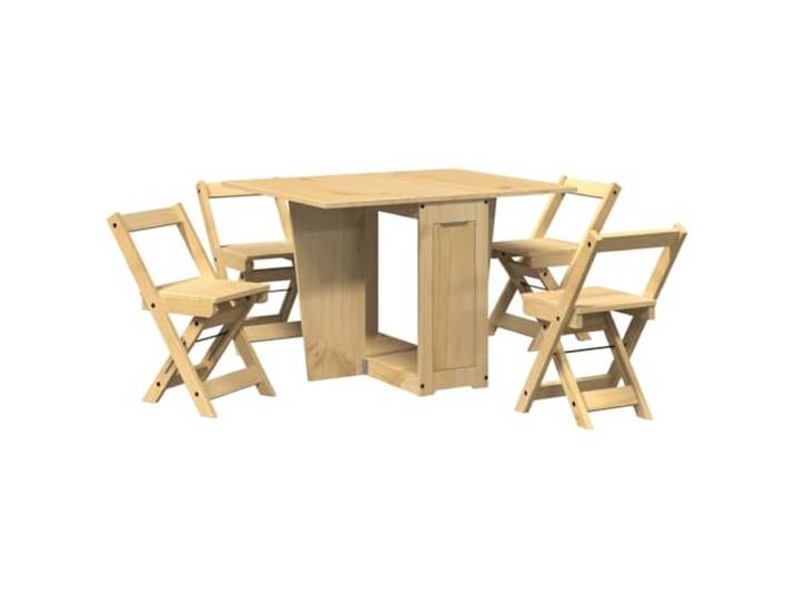 vidaXL 5-TLG. Butterfly-Esstisch-Set Corona Wachsbraun Kiefernholz