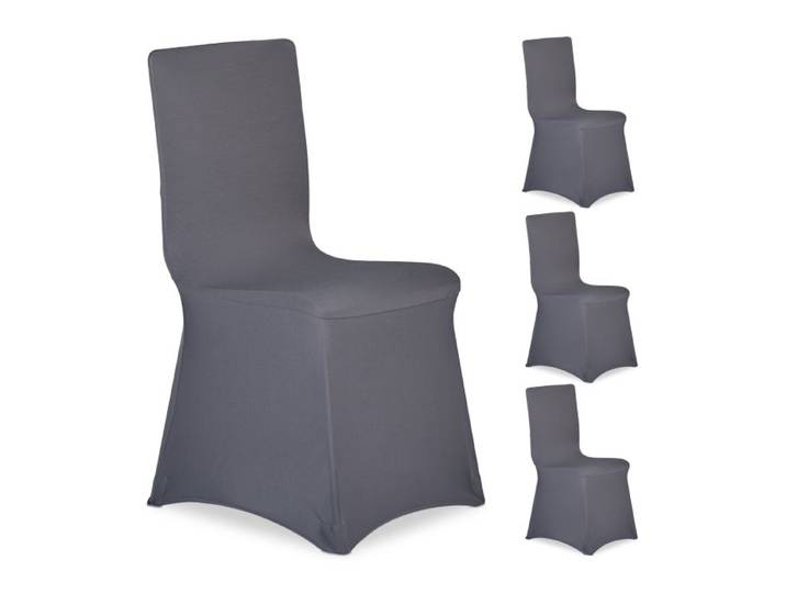 Relaxdays 8 x Stuhlhussen anthrazit