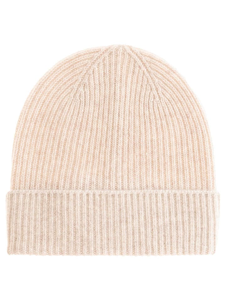 Zwillingsherz Kaschmir-Mütze in Beige - onesize