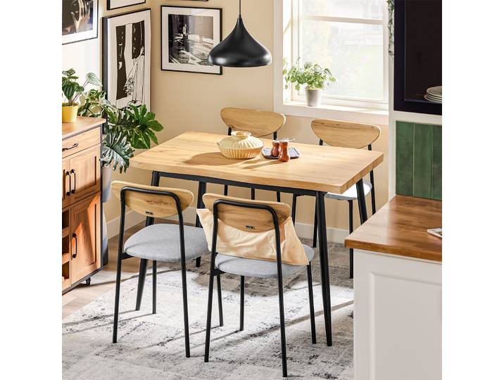 SoBuy OGT52-N ensemble table à manger pour groupe de salle à manger table de bar 5 pièces avec 4 chaises, housses en mousse confortables