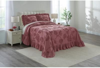 Garden Ruffle Bedspread Set by BrylaneHome in Mauve (Size FULL)