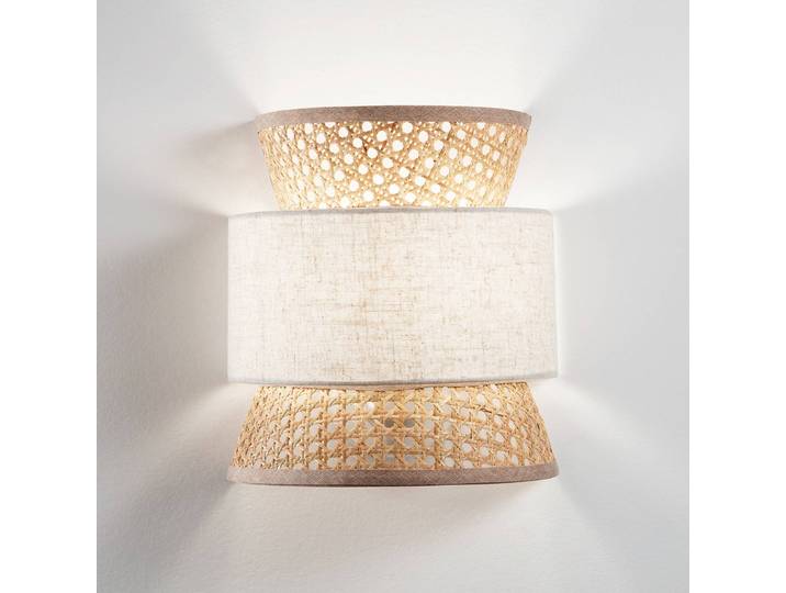 Luce Ambiente Design Wandleuchte Gazebo, dimmbar, creme / amber, für Wohn- / Esszimmer, Holz