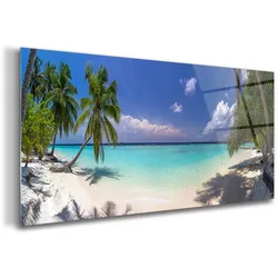 GLASBILD 120x60 cm Malediven Panorama