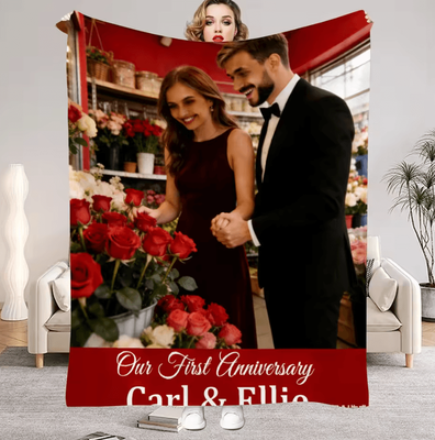 Inspire Curations Personalized Photo Flannel Blanket For Couples 6 150 X 200cm