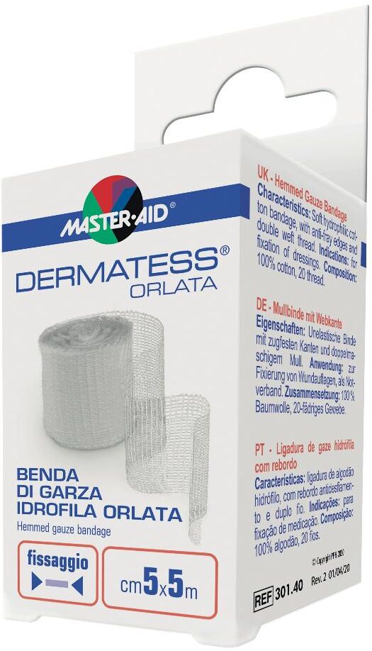 PIETRASANTA PHARMA SpA Master-Aid Dermatess Benda di Garza Orlata, 1 benda