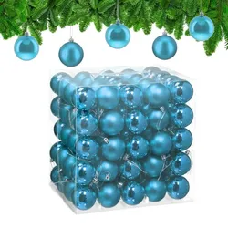 Relaxdays Weihnachtskugeln 100er Set Silber,Türkis