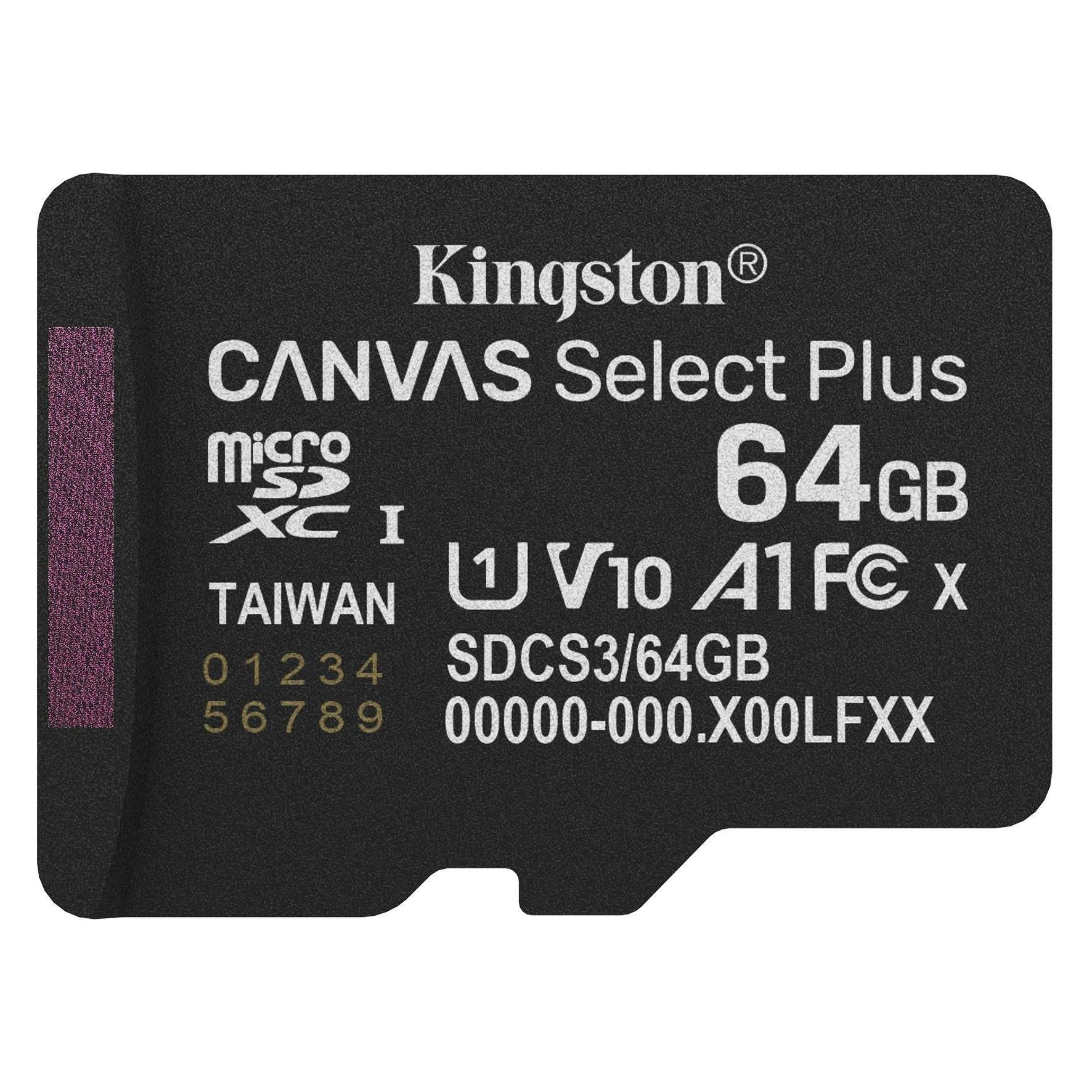 Kingston Canvas Select Plus (64 GB, microSDXC, U1, UHS-I) (SDCS3/64GBSP)