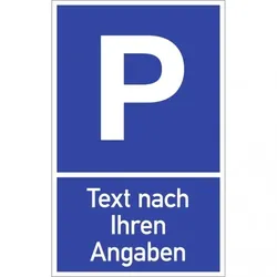 Dreifke® Parkplatzschild - Text nach Ihren Angaben, Alu, 400x650 mm