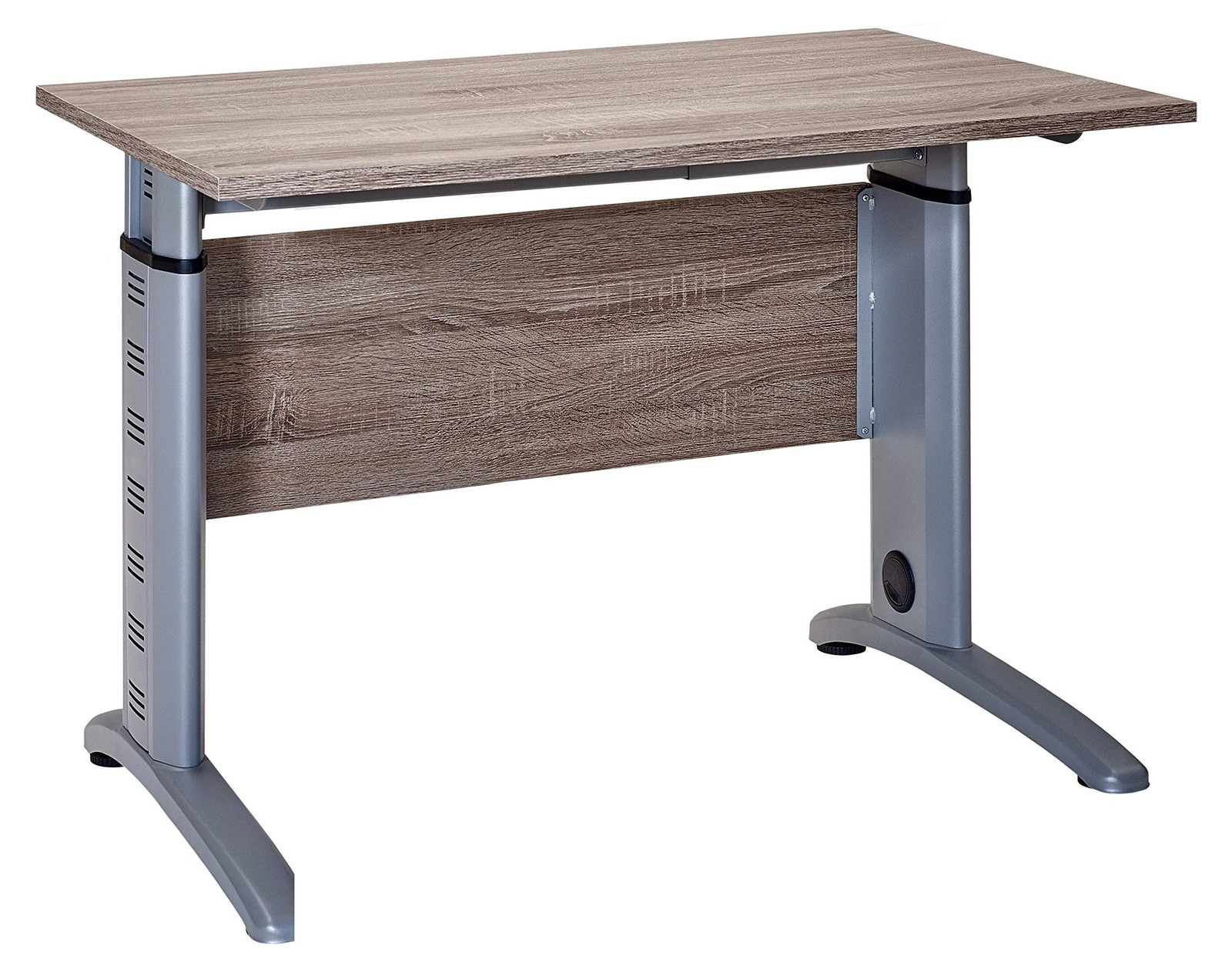 Möbelpartner Bureau Till met massief houten tafelblad, in hoogte verstelbaar, 90 x 65 cm