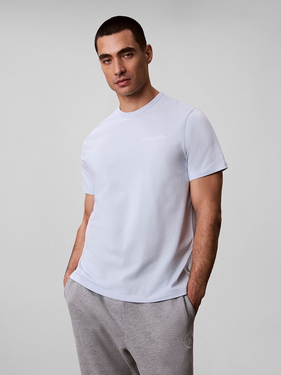 CALVIN KLEIN UNDERWEAR T-shirt de pyjama, manches courtes, en popeline