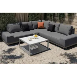OUTFLEXX Beau Gartenlounge für 5-6 Personen, grau, Aluminium/Polyester, inkl. Kaffeetisch