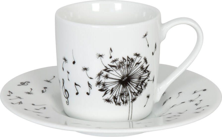 Könitz Espressokop met onderschaal Music Dandelion Porselein 85 ml