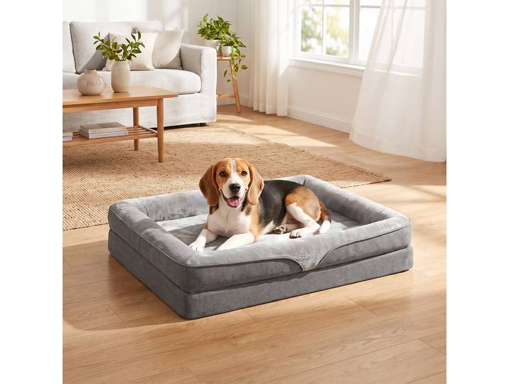 PawHut Lit Chien Surélevé 91x68x16cm Lavable Antidérapant Lin