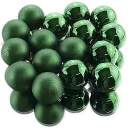 Decoris, Christbaumschmuck, Weihnachtsbaumkugeln aus Glas, Set „BAUBLES MIX“, grün, 3,5 cm, 16 Stück (16x)