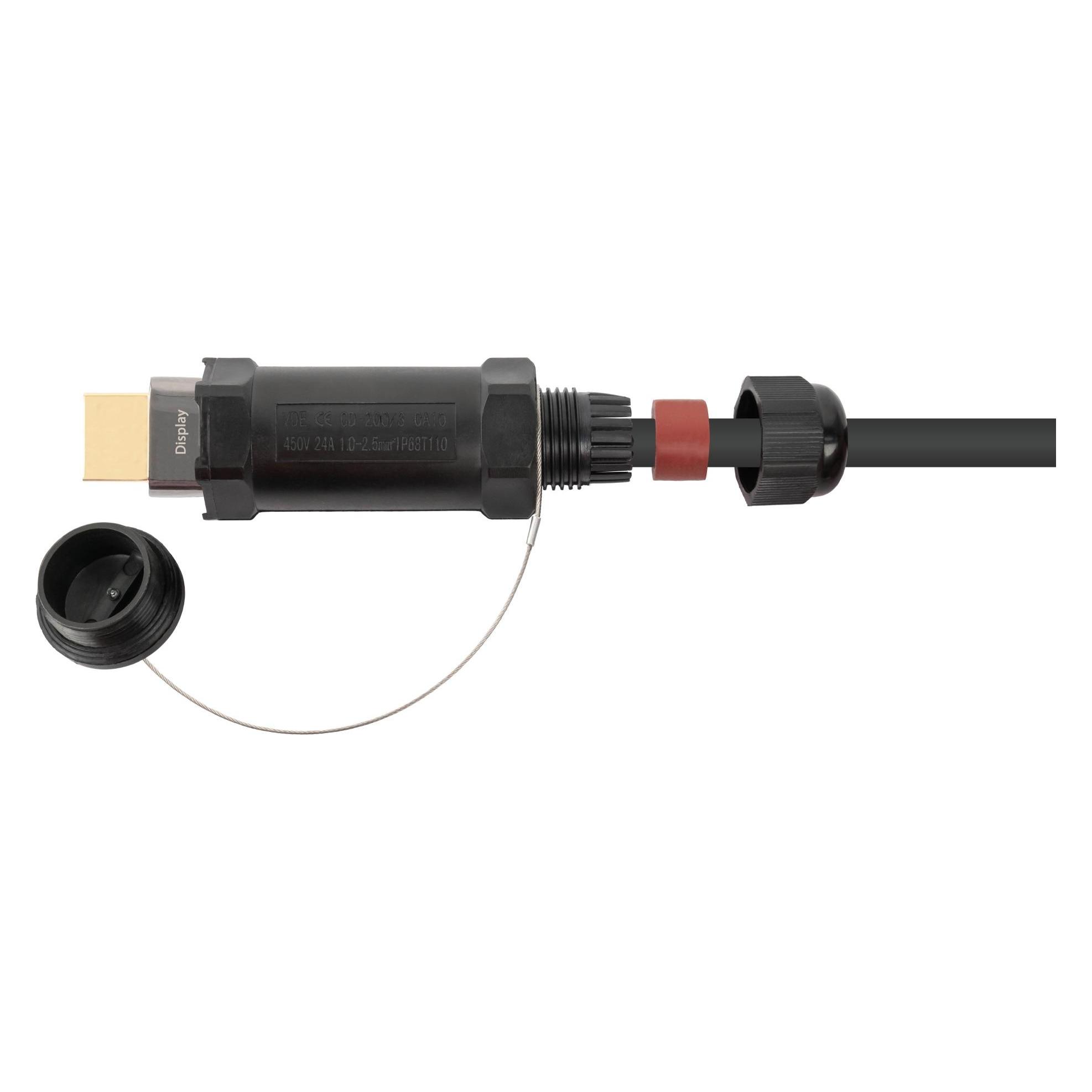 Python AOC Hybrid High-Speed HDMI 2.0b stahlarmiert 4K a60Hz 18 GBit/s schwarz 70m - Di (70 m) (AOC-HP2070)