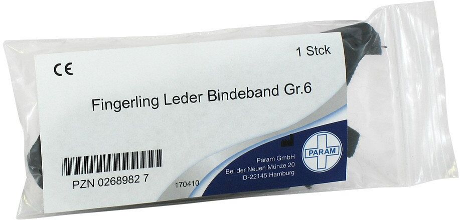 Fingerling Leder Größe 6 mit Bindeband 1stk