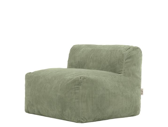 Pouf fauteuil modulable en velours côtelé vert sauge