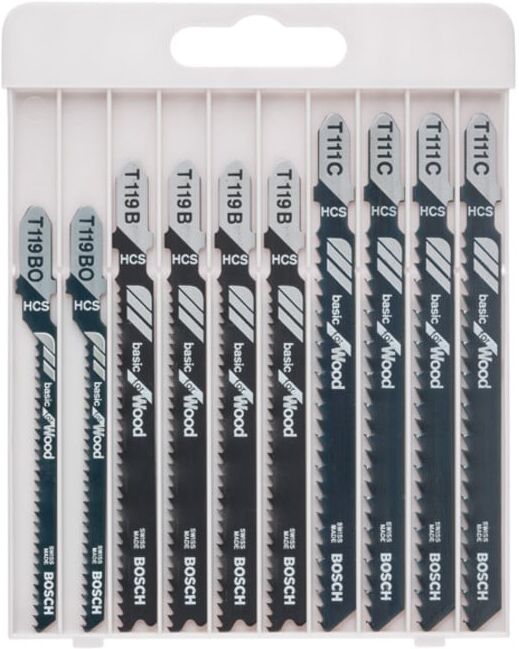 Jeu de 10 lames de scie sauteuse BOSCH Basic for Wood (2607010629)