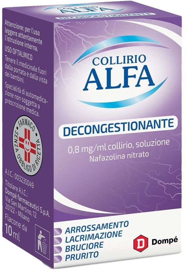 Dompé Collirio Alfa decongestionante 0,8mg/ml collirio soluzione 10ml