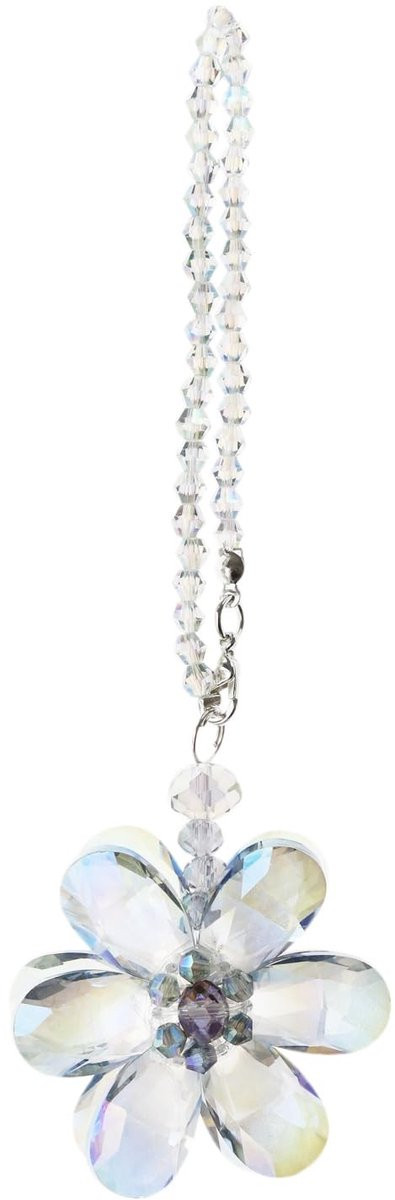 Dailygoods Zonnevanger Kristal 15cm - Bloem Ornament - Auto Achteruitkijkspiegel Hanger - Glanzend Kristal Decoratie