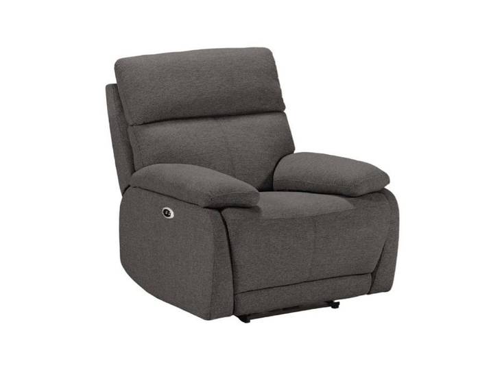 Fauteuil relax électrique tissu polyester gris foncé - MIGUEL