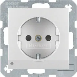 Berker SCHUKO-Steckdose alu/matt LED-Orientierungsl. 41091404
