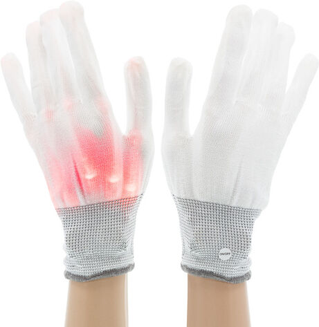 Handschuhe "LED", weiß/rot