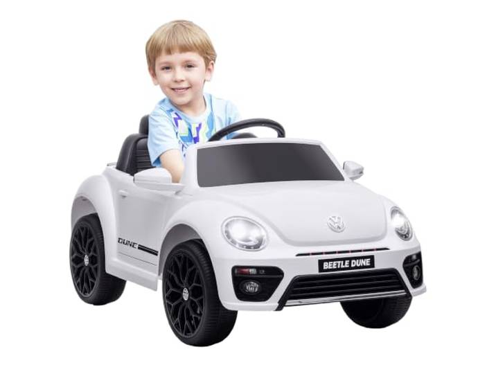 AIYAPLAY Kinder Elektroauto Volkswagen Beetle 12V Kinderauto Weiß