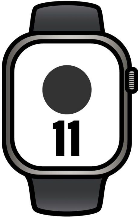 Apple Watch Series 11/ GPS/ Cellular/ 42mm/ Titanio Natural/ Correa Deportiva Negra (M/L)