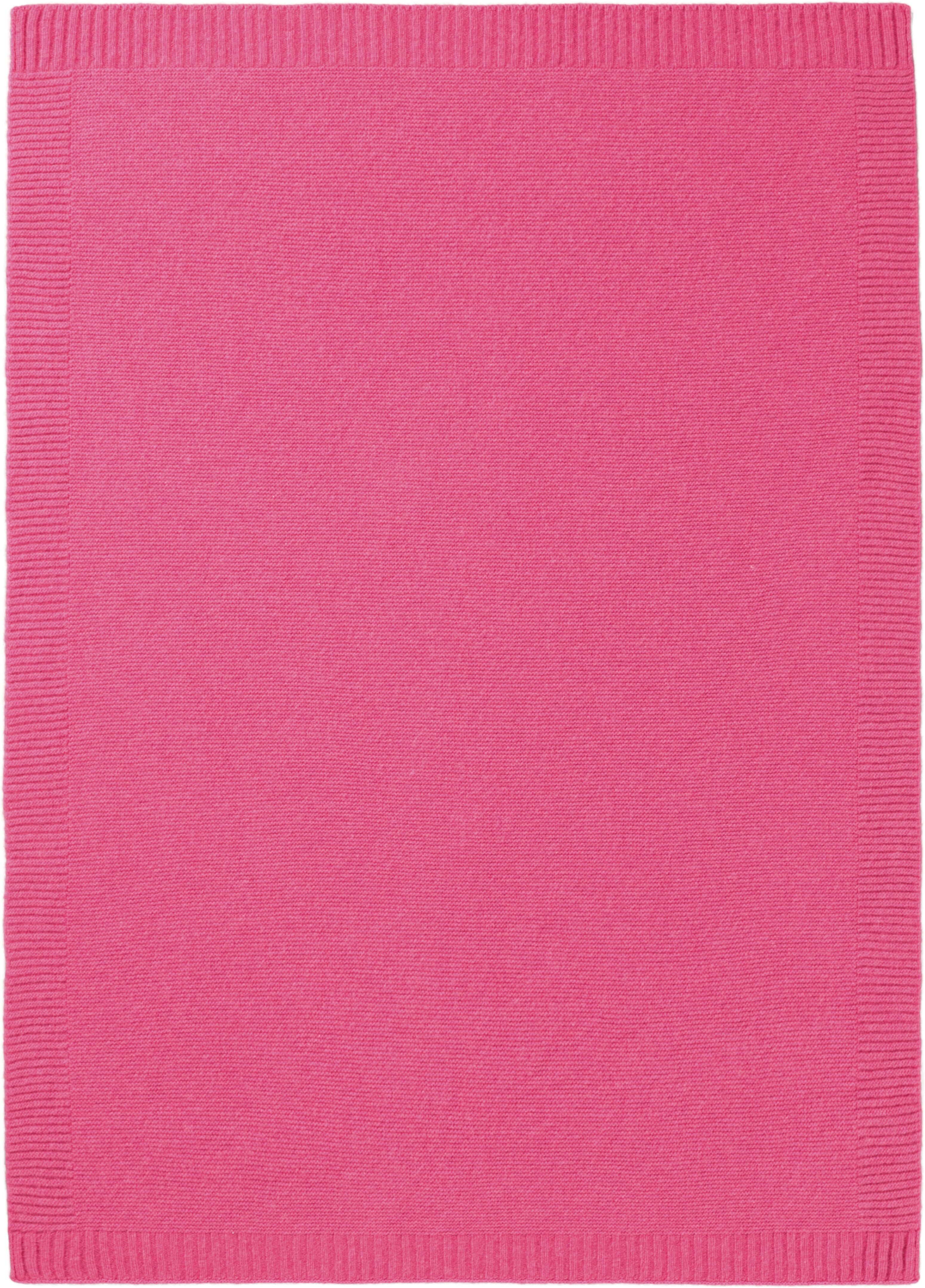 Babydecke BIEDERLACK "Babydecke Wool Knit", rosa (pink), B:75cm L:100cm, Wolle, Wohndecken, Babydecke, 75 x 100, mit kontrastfarbigem Patentrand pink B/L: 75cm x 100cm