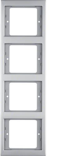 Hager BER K5 frame 13437004, roestvrij staal, 4-voudig, verticaal