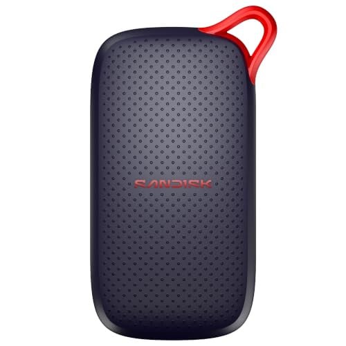 SanDisk Portable SSD 1 TB USB Type-C Marineblauw Rood
