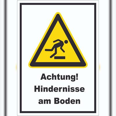 HB-Druck Achtung Hindernisse am Boden Aufkleber A7 (74x105mm)