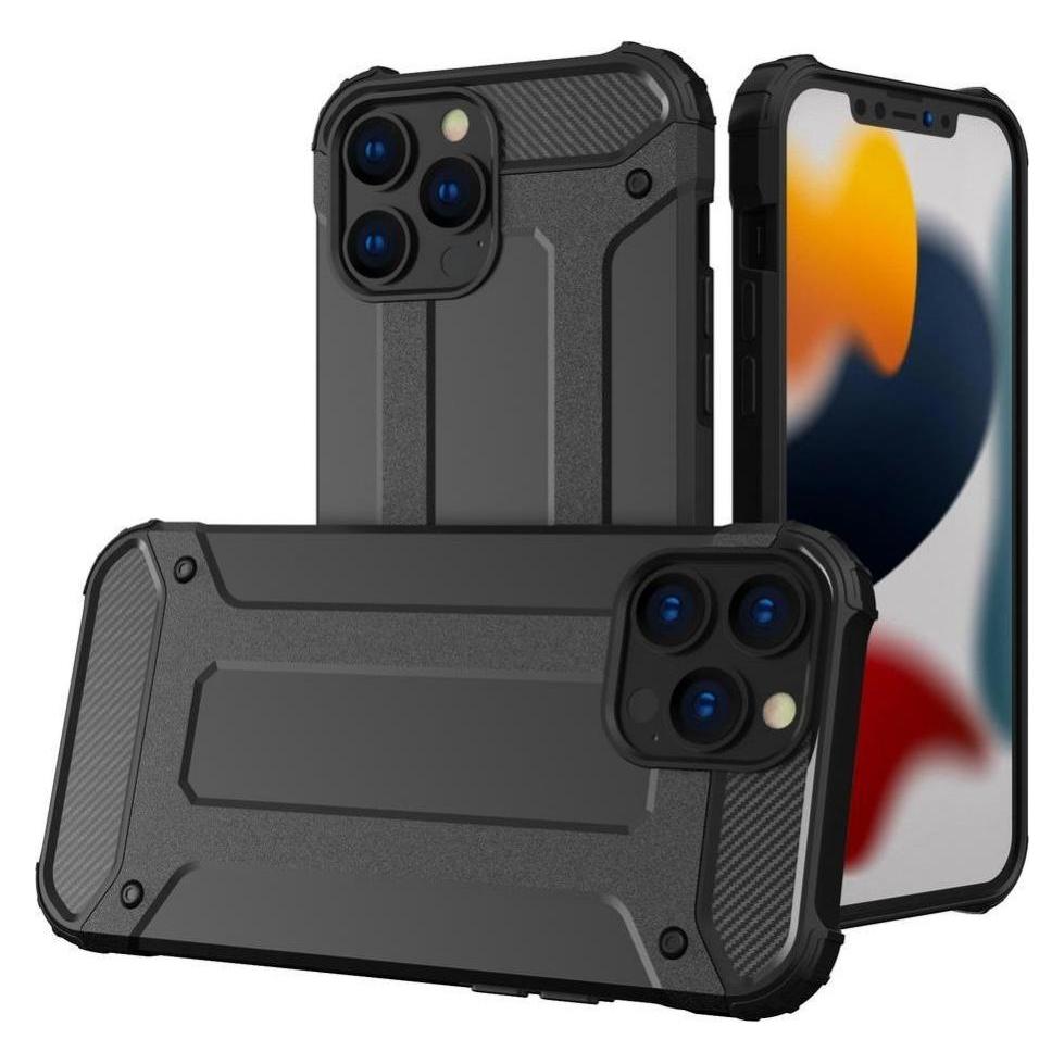 Hurtel Hybrid Armor Hülle iPhone 14 Pro gepanzerte Hybridhülle schwarz (Apple iPhone 14 Pro) (1404978613)