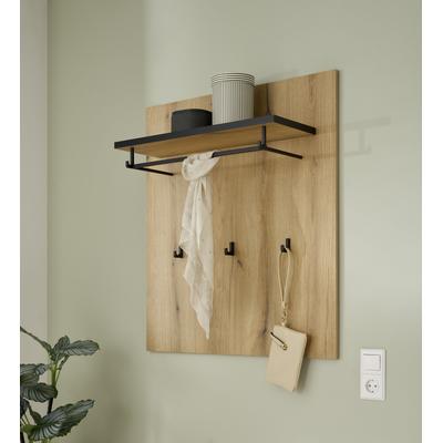 Garderobenpaneel HOME AFFAIRE "Cantara, Wandregal, Flurgarderobe mit Hutablage, Kleiderstange & Haken", eiche evoke, B:79cm H:89cm T:25cm, Holzwerkstoff, Garderobenpaneele, Garderobenpaneel, vielseitig einsetzbar, in zwei Farben verfügbar, 79 cm breit
