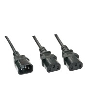 Lindy 1 m Männlich/Weiblich C14-Koppler 2 x C13-Koppler Schwarz IEC Splitter Cable C14 to 2 x C13 (30363)