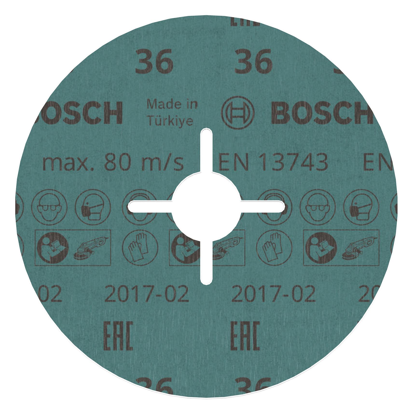 Bosch Professional Zubehör PRO R780 Fiberscheibe, 125 mm, G36 (2608621610)