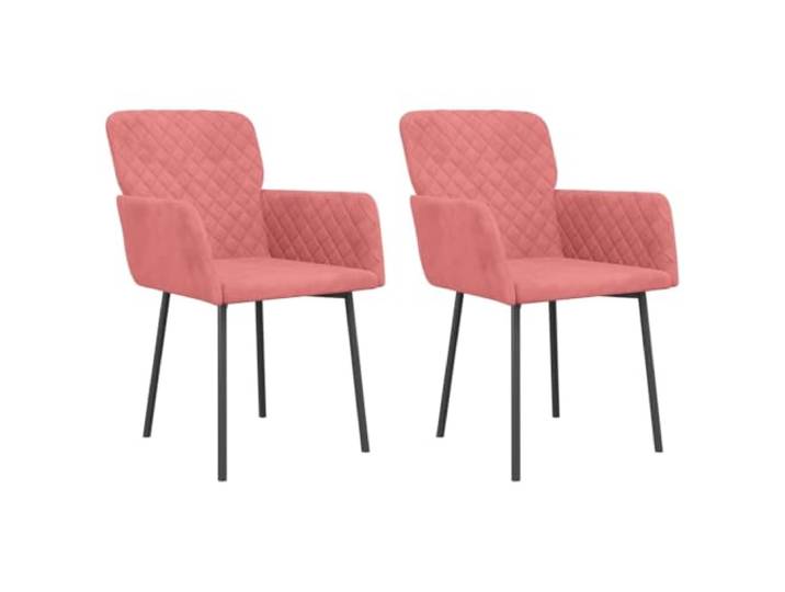 Makastle Esszimmerstühle 2 STK. Rosa Samt