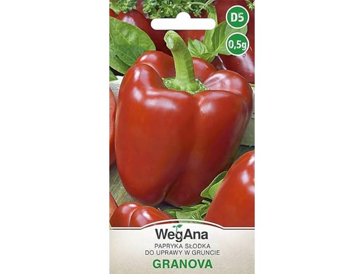WegAna Paprika Granova Zaden 0,5g Zoete Variëteit Rode Robuuste Groentezaden Kweekzaden voor Broeikas Potten Patio Peperzaden
