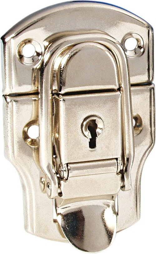 Adam Hall Hardware 1908 Aufbauschloss Mittel Vernickelt Abschließbar