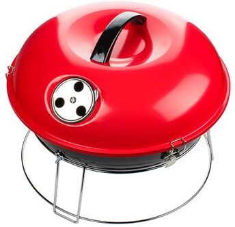 Brentwood 14 Inch Portable Compact Charcoal BBQ Grill in Red