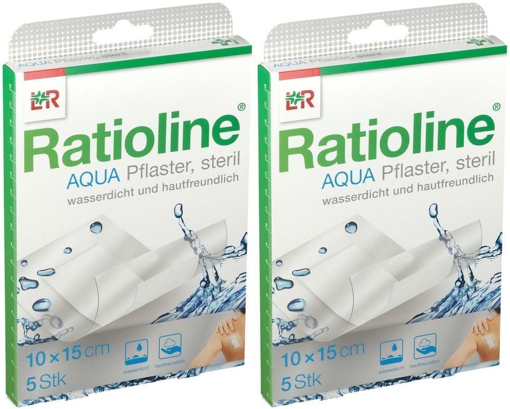 Ratioline aqua Duschpflaster Plus 10x15 cm steril 2x 2x5 St Pflaster