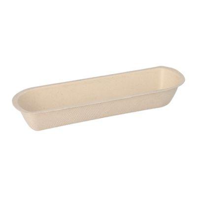 Papstar Snacktray Zuckerrohr ungebleicht 12,2x19,4x3,6 cm, fettresistent, formstabil, rechteckig, 50 Stück