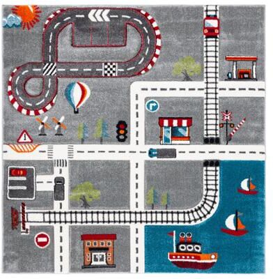 SAFAVIEH Carousel Kids Koika Neighborhood Toy Roadway Area Rug