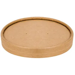 VEPATIM 125x Deckel für Suppenbecher Kraftpapier rund O11,5cm