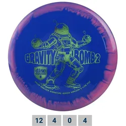Gravity Discgolf DISCMANIA Distance Driver S-LINE HORIZON PD2 Bomb 2 Blau/Rosa 12/4/0/4